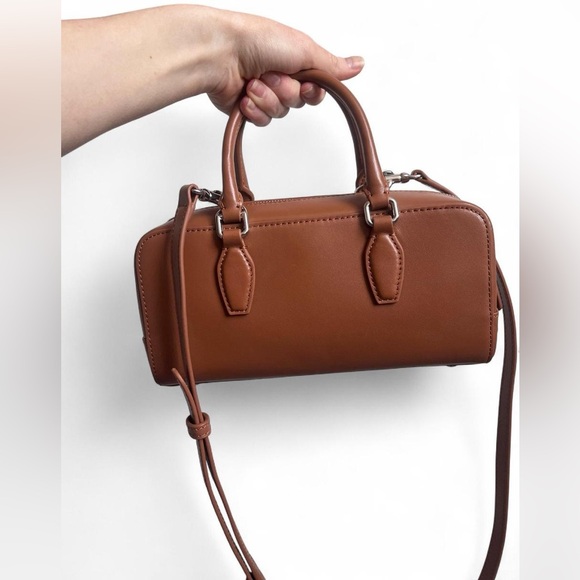 Quince Italian Leather Mini Bowler Crossbody Satchel - Picture 6 of 12